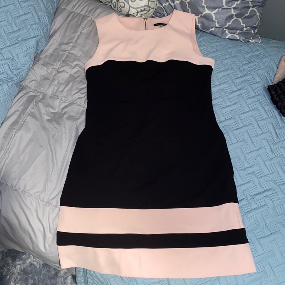 Tommy Hilfiger Colorblock sleeveless knee length pink and black sheath dress 6 - Picture 7 of 15